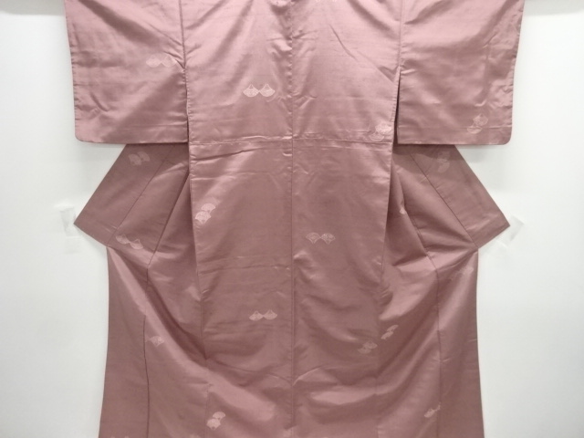 JAPANESE KIMONO / FUSHI TSUMUGI / WOVEN FOLDING FAN PATTERN